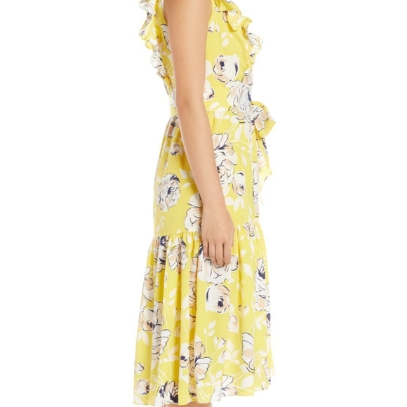ELIZA J FLORAL RUFFLE YELLOW SPRING/SUMMER DRESS - Picture 8 of 8